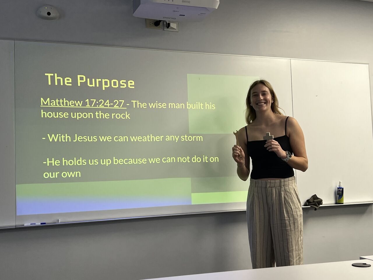 A student presenting a purpose-driven prototype